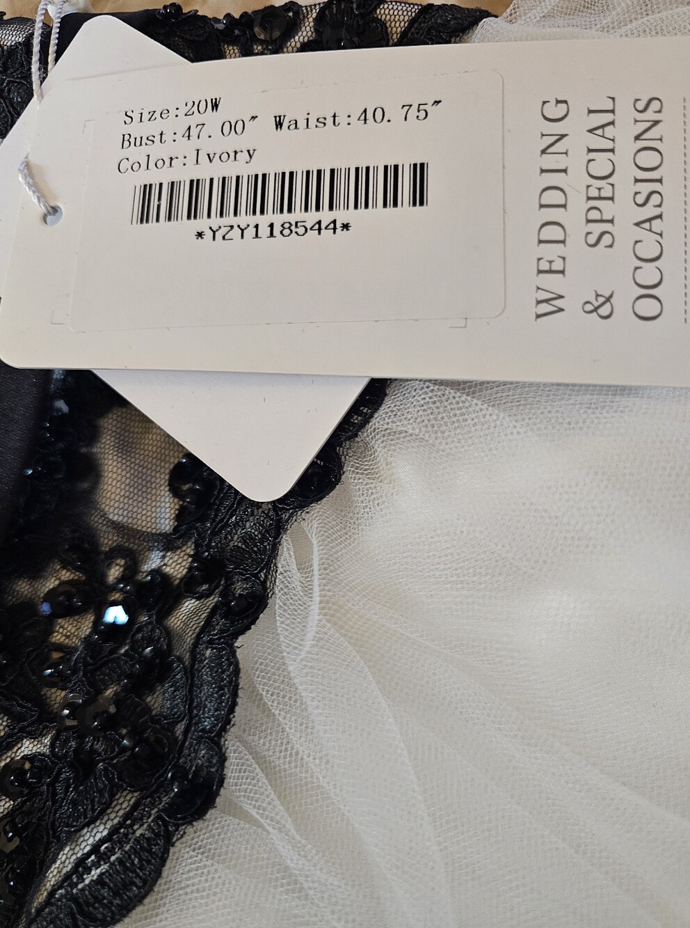 20W NWT Tea-length Strapless Gown / Black Lacey Bolero Jacket Sold Seperately - Picture 9 of 12
